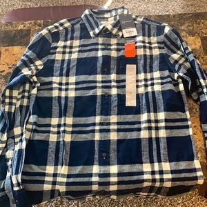 St John’s Bay Cream Plaid L/S shirt free w/ bundle